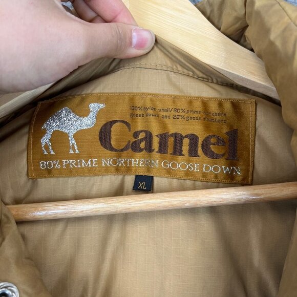 VINTAGE CAMEL Jacket GOOSE‎ Down XL Puffer Winter Coat - Picture 10 of 11